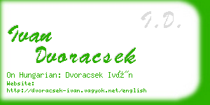 ivan dvoracsek business card